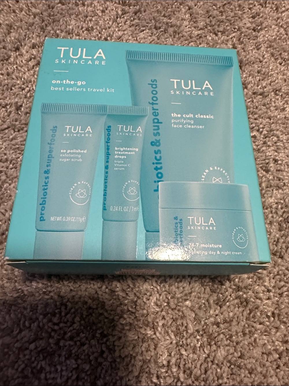 Tula Skincare Travel Kit — Turquoise Blue Set